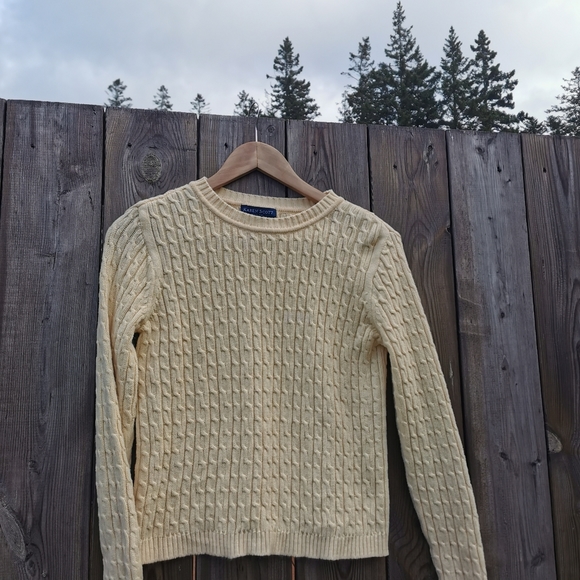 Vintage Karen Scott Cotton Pale Yellow Pullover - Picture 3 of 3